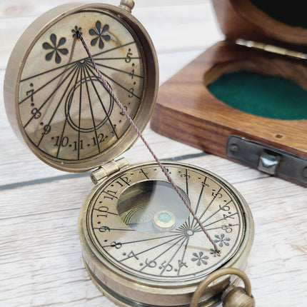 Antique Reproduction Compass, Antique Compass, Vintage Compass, Pocket Compass, Brass Compass - Pink Horse Florida