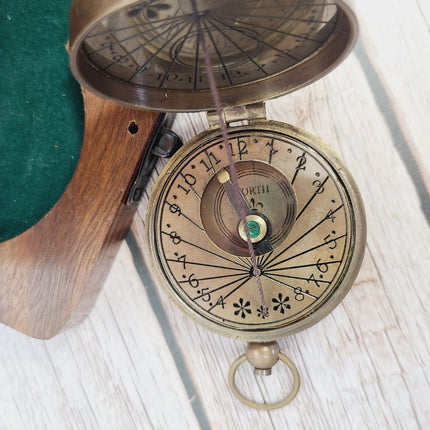 Antique Reproduction Compass, Antique Compass, Vintage Compass, Pocket Compass, Brass Compass - Pink Horse Florida