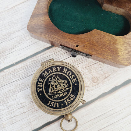 Antique Reproduction Compass, Antique Compass, Vintage Compass, Pocket Compass, Brass Compass - Pink Horse Florida