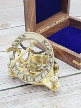 Gold Moon Compass, Antique Reproduction Compass, Antique Compass, Vintage Compass, Pocket Compass, Brass Compass - Pink Horse Florida