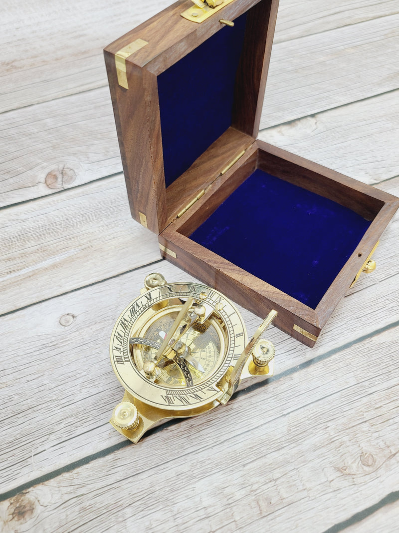 Gold Moon Compass, Antique Reproduction Compass, Antique Compass, Vintage Compass, Pocket Compass, Brass Compass - Pink Horse Florida