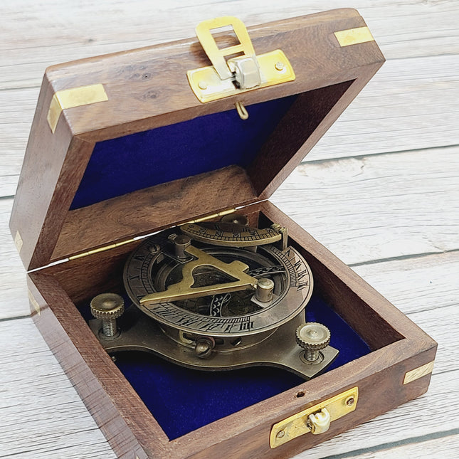 Antique Moon Compass, Antique Reproduction Compass, Antique Compass, Vintage Compass, Pocket Compass, Brass Compass - Pink Horse Florida