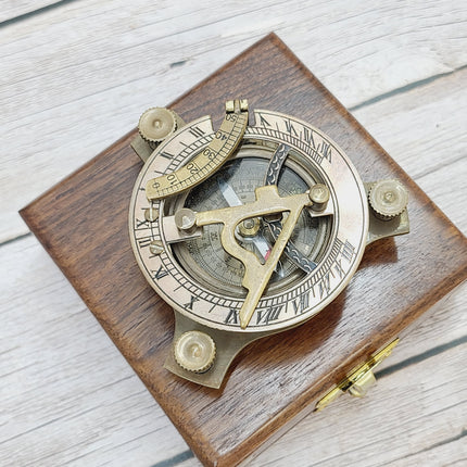 Antique Moon Compass, Antique Reproduction Compass, Antique Compass, Vintage Compass, Pocket Compass, Brass Compass - Pink Horse Florida