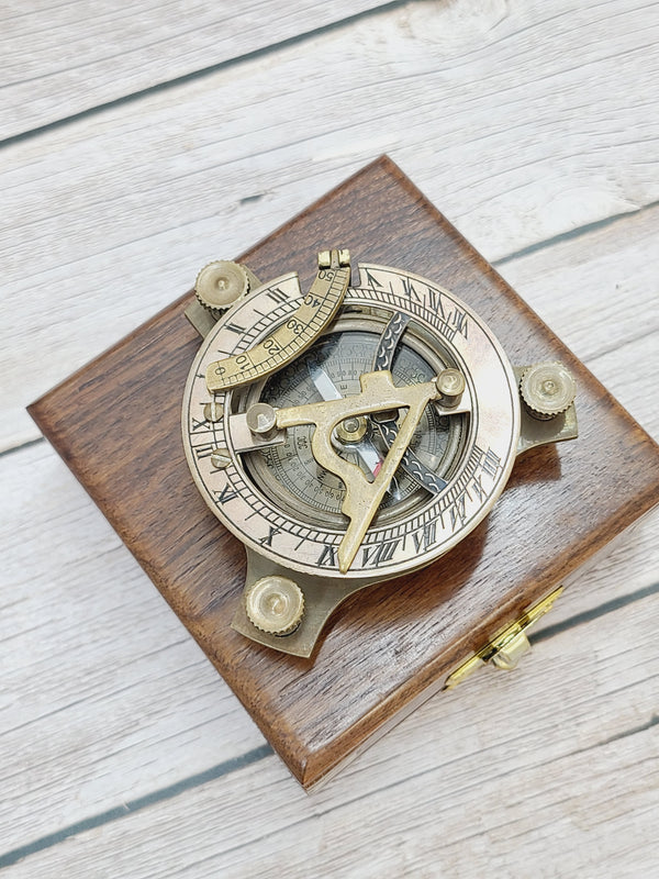Antique Moon Compass, Antique Reproduction Compass, Antique Compass, Vintage Compass, Pocket Compass, Brass Compass - Pink Horse Florida