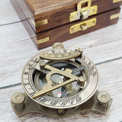 Antique Moon Compass, Antique Reproduction Compass, Antique Compass, Vintage Compass, Pocket Compass, Brass Compass - Pink Horse Florida