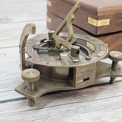 Antique Moon Compass, Antique Reproduction Compass, Antique Compass, Vintage Compass, Pocket Compass, Brass Compass - Pink Horse Florida