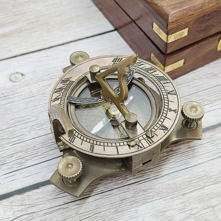 Antique Moon Compass, Antique Reproduction Compass, Antique Compass, Vintage Compass, Pocket Compass, Brass Compass - Pink Horse Florida