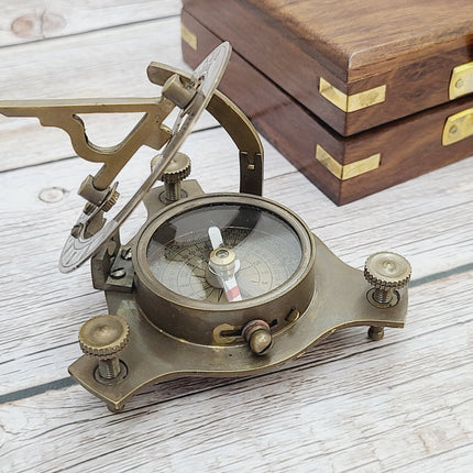 Antique Moon Compass, Antique Reproduction Compass, Antique Compass, Vintage Compass, Pocket Compass, Brass Compass - Pink Horse Florida