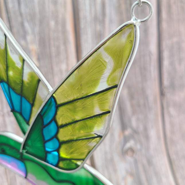 Hummingbird Stained Glass, Hummingbird Ornament, Hummingbird Wall Art, Hummingbird Art - Pink Horse Florida