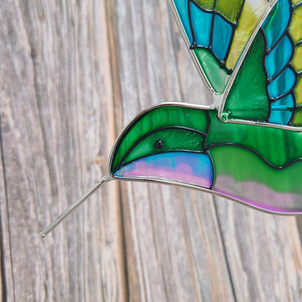 Hummingbird Stained Glass, Hummingbird Ornament, Hummingbird Wall Art, Hummingbird Art - Pink Horse Florida