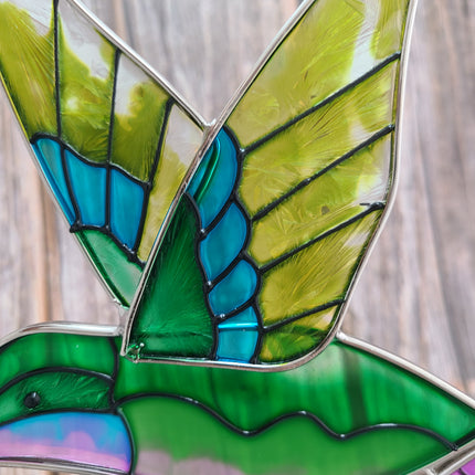 Hummingbird Stained Glass, Hummingbird Ornament, Hummingbird Wall Art, Hummingbird Art - Pink Horse Florida