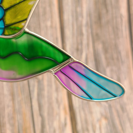 Hummingbird Stained Glass, Hummingbird Ornament, Hummingbird Wall Art, Hummingbird Art - Pink Horse Florida