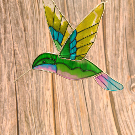Hummingbird Stained Glass, Hummingbird Ornament, Hummingbird Wall Art, Hummingbird Art - Pink Horse Florida