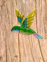 Hummingbird Stained Glass, Hummingbird Ornament, Hummingbird Wall Art, Hummingbird Art - Pink Horse Florida