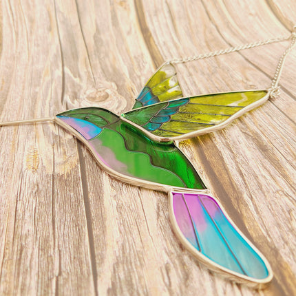 Hummingbird Stained Glass, Hummingbird Ornament, Hummingbird Wall Art, Hummingbird Art - Pink Horse Florida