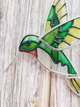 Hummingbird Stained Glass, Hummingbird Stained Glass Set of Two, Hummingbird Ornament, Hummingbird Wall Art, Hummingbird Art - Pink Horse Florida