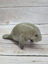 Manatee Figurine, Manatee Figure, Nautical Grey Statue Figurine, Mama and Baby Manatee, Manatee with Baby,Manatee Lover - Pink Horse Florida