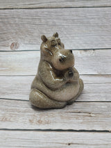 Seated Yogi Hippopotamus, Praying Hippo Figurine, Hippo Gifts, Yoga Statue Figurine - Pink Horse Florida