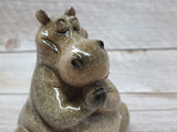 Seated Yogi Hippopotamus, Praying Hippo Figurine, Hippo Gifts, Yoga Statue Figurine - Pink Horse Florida