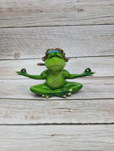 Funny Frog Figurine, Funny Office Decor, Frog Figure, Frog Statue, Hippie Frog - Pink Horse Florida