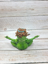 Funny Frog Figurine, Funny Office Decor, Frog Figure, Frog Statue, Hippie Frog - Pink Horse Florida