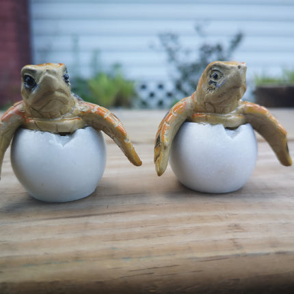 Sea Turtle Eggs SET OF TWO, Sea Turtle Figurine, Turtle Lover Gift, Turtle Sculpture, Baby Turtle, Ocean Lover Gift, Turtle Eggs - Pink Horse Florida