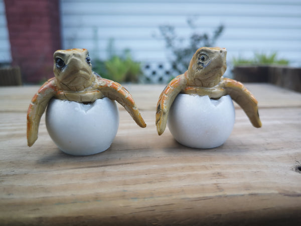 Sea Turtle Eggs SET OF TWO, Sea Turtle Figurine, Turtle Lover Gift, Turtle Sculpture, Baby Turtle, Ocean Lover Gift, Turtle Eggs - Pink Horse Florida