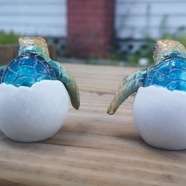 Sea Turtle Eggs SET OF TWO, Sea Turtle Figurine, Turtle Lover Gift, Turtle Sculpture, Baby Turtle, Ocean Lover Gift, Turtle Eggs - Pink Horse Florida