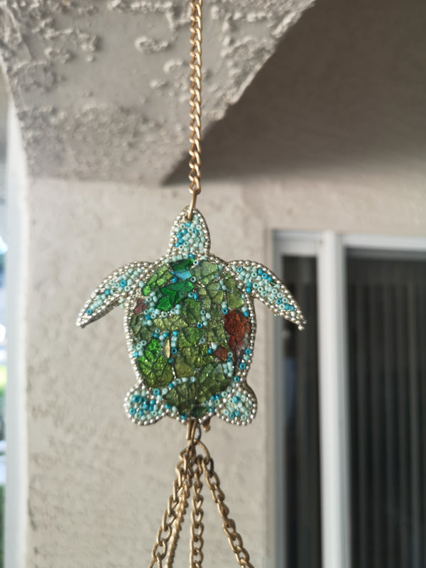 Turtle Chimes, Wind Chimes, Outdoor Turtle Decor, Sea Turtle Chimes - Pink Horse Florida