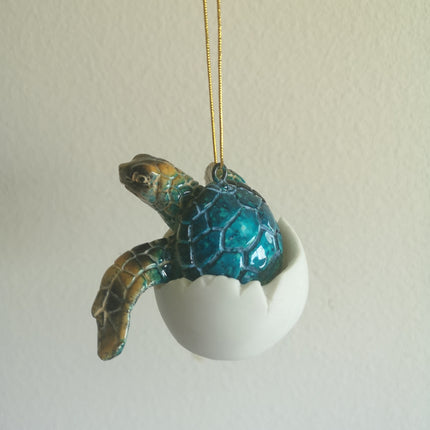 Turtle Egg Ornament SET OF TWO, Sea Turtle Figurine, Figurine, Christmas Ornament, Turtle Sculpture, Baby Turtle, Ocean Lover Gift, Turtle Eggs - Pink Horse Florida