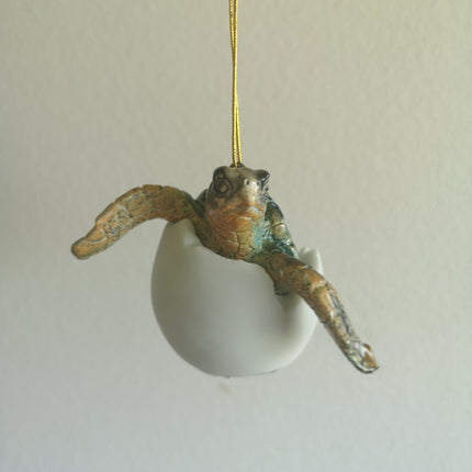 Turtle Egg Ornament SET OF TWO, Sea Turtle Figurine, Figurine, Christmas Ornament, Turtle Sculpture, Baby Turtle, Ocean Lover Gift, Turtle Eggs - Pink Horse Florida