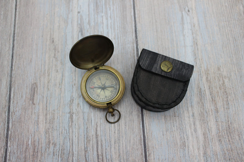 Antique Compass, Vintage Compass, Pocket Compass, Brass Compass