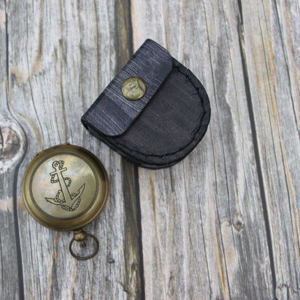 Antique Compass, Vintage Compass, Pocket Compass, Brass Compass, Working Compass, Compass with Anchor, Nautical Compass, Antique Collection - Pink Horse Florida