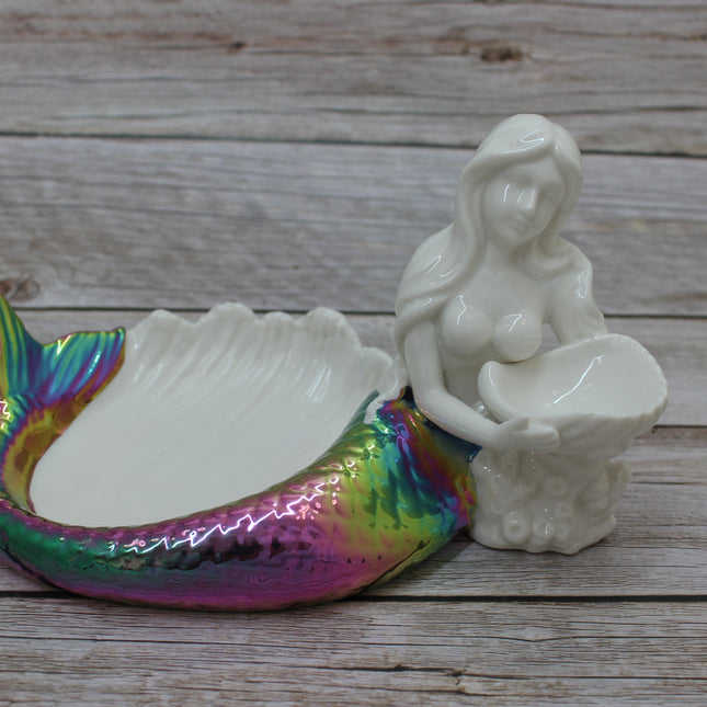 Mermaid Tray, Mermaid Figurine, Mermaid Figurine Decor, Ceramic Coastal Decorative Accent, Mermaid Collectibles, Mermaid Lover, Mermaid Gift - Pink Horse Florida