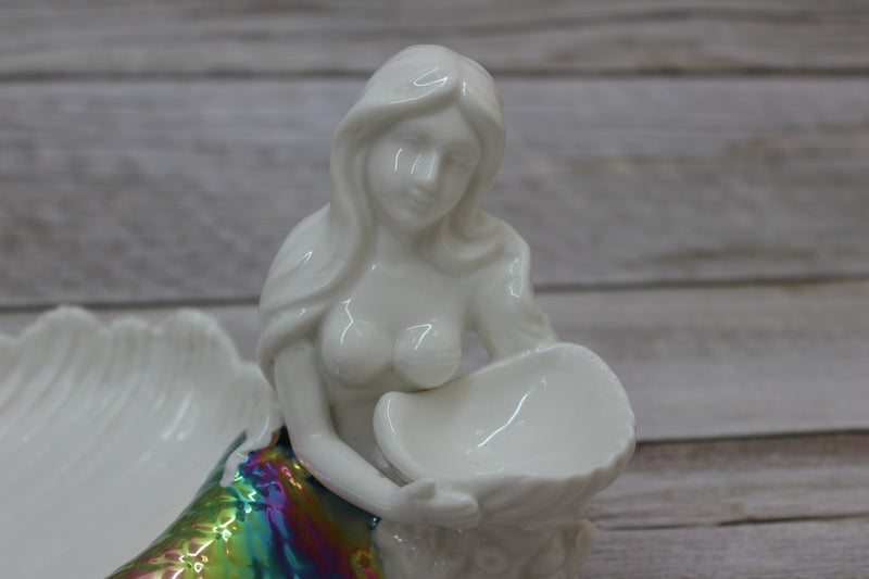 Mermaid Tray, Mermaid Figurine, Mermaid Figurine Decor, Ceramic Coastal Decorative Accent, Mermaid Collectibles, Mermaid Lover, Mermaid Gift - Pink Horse Florida