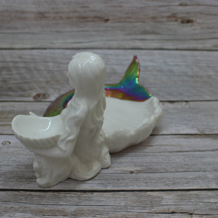 Mermaid Tray, Mermaid Figurine, Mermaid Figurine Decor, Ceramic Coastal Decorative Accent, Mermaid Collectibles, Mermaid Lover, Mermaid Gift - Pink Horse Florida