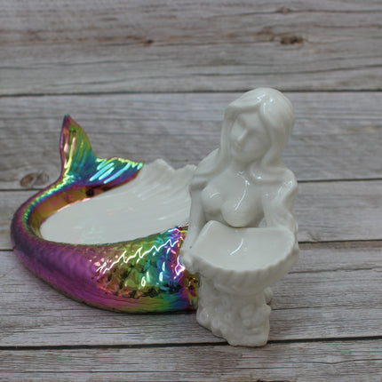 Mermaid Tray, Mermaid Figurine, Mermaid Figurine Decor, Ceramic Coastal Decorative Accent, Mermaid Collectibles, Mermaid Lover, Mermaid Gift - Pink Horse Florida