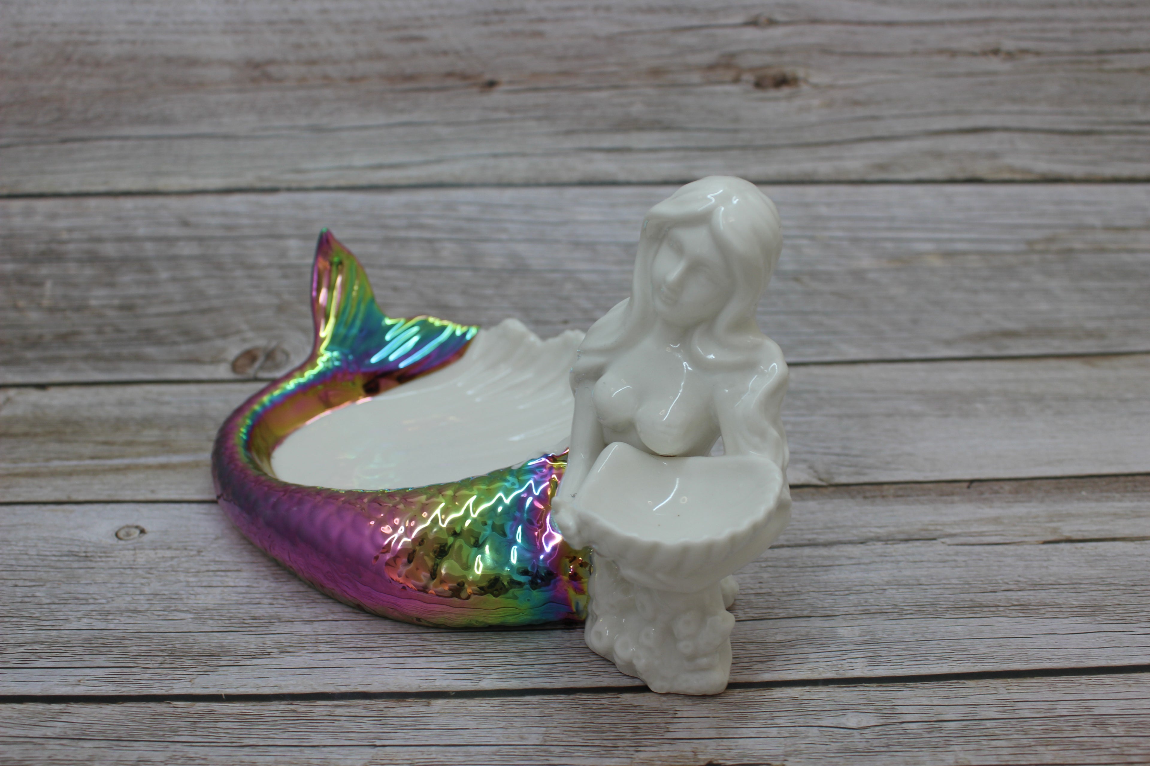 Mermaid Tray, Mermaid Figurine, Mermaid Figurine Decor, Ceramic Coastal Decorative Accent, Mermaid Collectibles, Mermaid Lover, Mermaid Gift - Pink Horse Florida