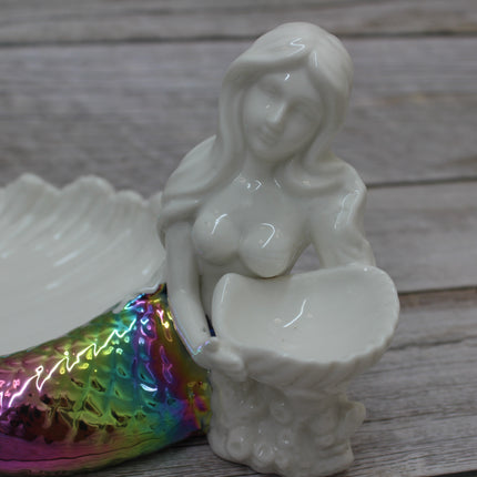 Mermaid Tray, Mermaid Figurine, Mermaid Figurine Decor, Ceramic Coastal Decorative Accent, Mermaid Collectibles, Mermaid Lover, Mermaid Gift - Pink Horse Florida