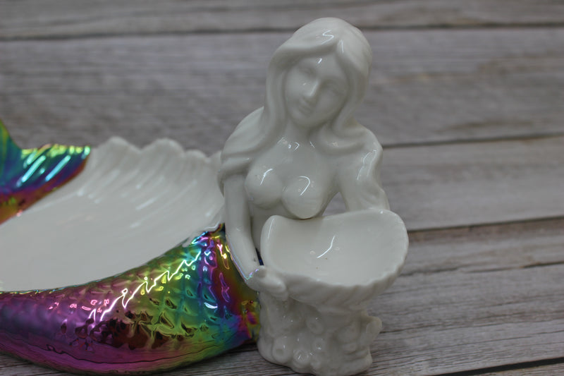 Mermaid Tray, Mermaid Figurine, Mermaid Figurine Decor, Ceramic Coastal Decorative Accent, Mermaid Collectibles, Mermaid Lover, Mermaid Gift - Pink Horse Florida