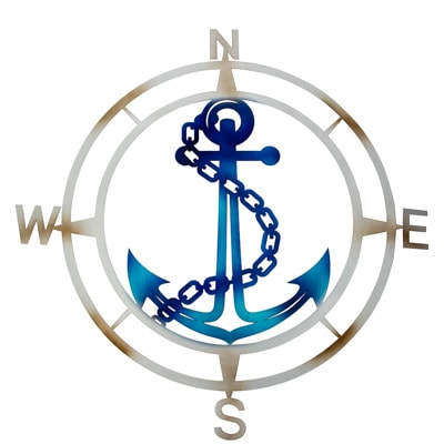 Anchor Wall Art, Powder Coated Wall Decor, Outdoor Wall Decor, Anchor Gift, Anchor Wall Art Metal, Powder Coated Wall Art - Pink Horse Florida