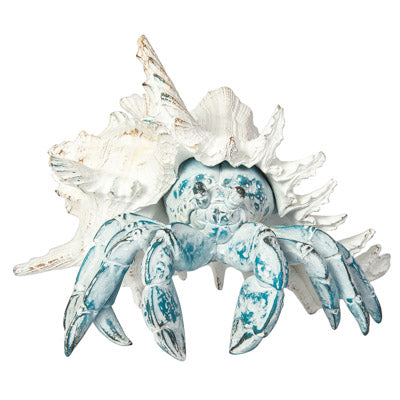 Crab Figurine, Jumbo Size Crab Decor, Crab Shell, Ocean Decor, Beach Figurine Decor, Beach Home, Crab Decoration, Crab Lover, Blue Coral Look Crab - Pink Horse Florida