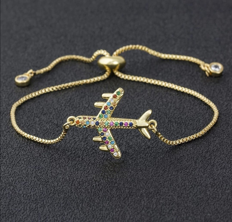 Buy KOEDLN Cute Airplane Bracelet with Crystal Plane Charm Link Bracelets  Airline Jewelry for Women Girls at Amazon.in