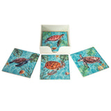 Material: Ceramic Coasters, Wood Box     Size: 4 1/4"