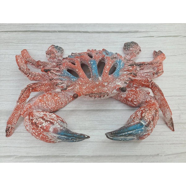 Crab Figurine, Coral Crab Decor, Ocean Decor, Crab Decoration, Crab Lover, Red Coral Look Crab - Pink Horse Florida