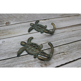 Turtle Hook, SET OF TWO Sea Turtle Hooks, On Sale Ocean Decor - Pink Horse Florida