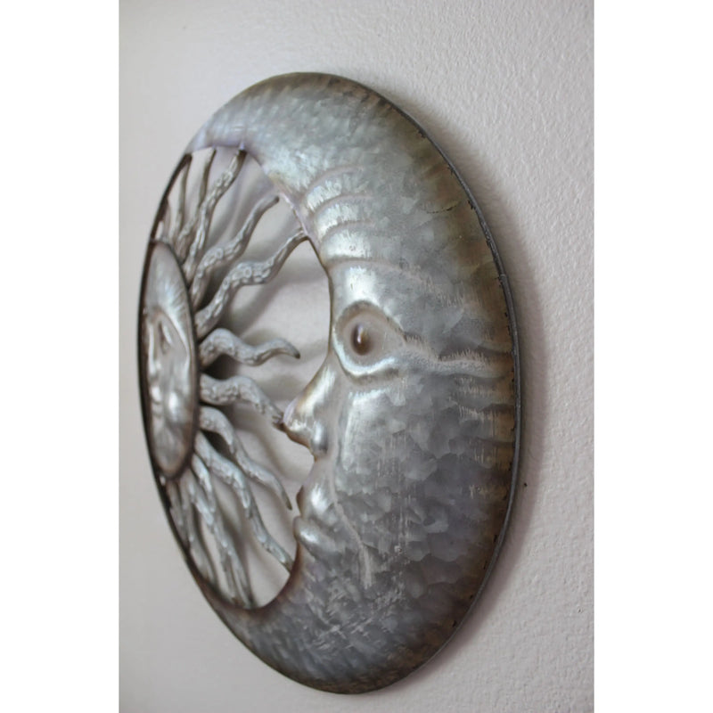 Moon and Sun Face, Moon and Sun Wall Hanging, Metal Wall Hanging, Patio Decor, Porch - Pink Horse Florida