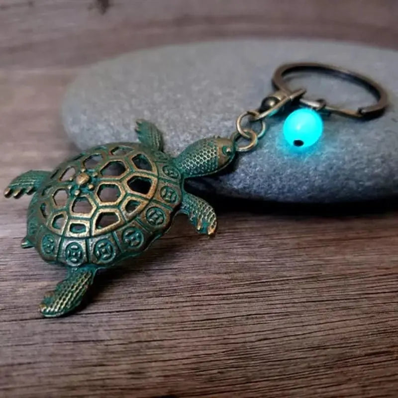 Turtle Keychain, Sea Turtle Keychain, Glow in the Dark Keychain, Glow in the Dark Turtle, Glow in - Pink Horse Florida