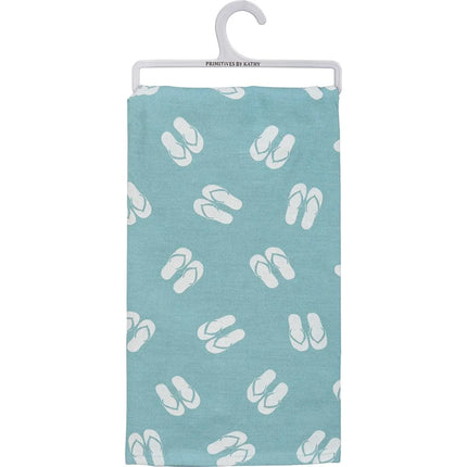 Flip Flop Kitchen Towel SET OF TWO, Flip Flop Tea Towel, Beach Kitchen Towel, Beach Tea Towel, Beach - Pink Horse Florida