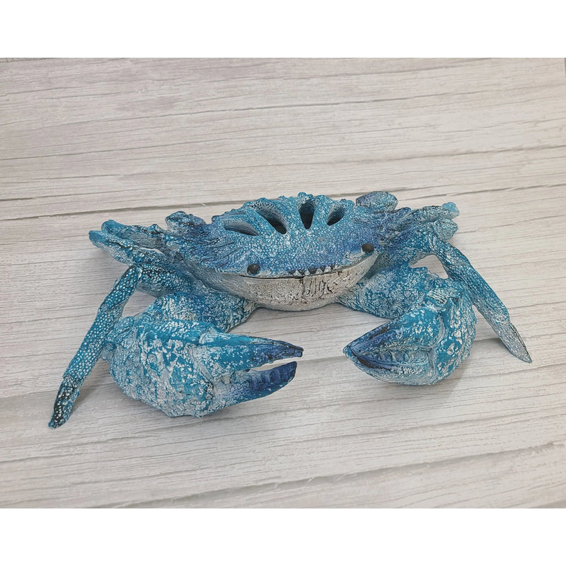 Crab Figurine, coral Reef Crab Decor, Ocean Decor, Crab Decoration, Crab Lover, Blue Coral Look Crab - Pink Horse Florida